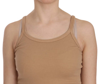 Beige Cotton Spaghetti Strap Tank - Luxury for You