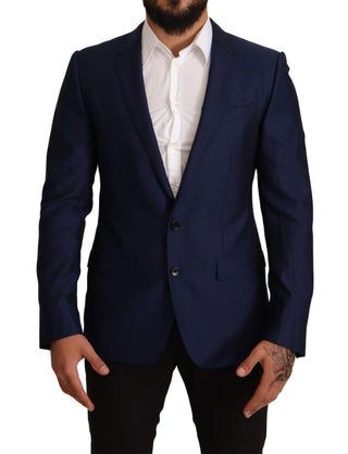 Navy Blue Virgin Wool Martini Blazer - Luxury for You