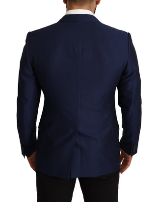 Navy Blue Virgin Wool Martini Blazer - Luxury for You