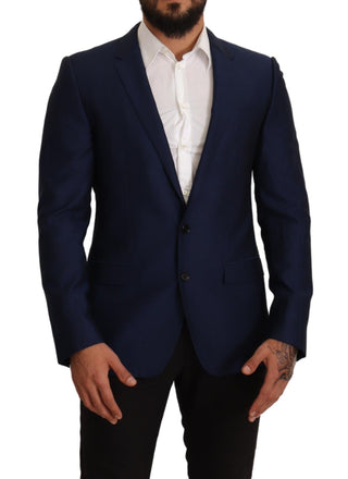 Navy Blue Virgin Wool Martini Blazer - Luxury for You