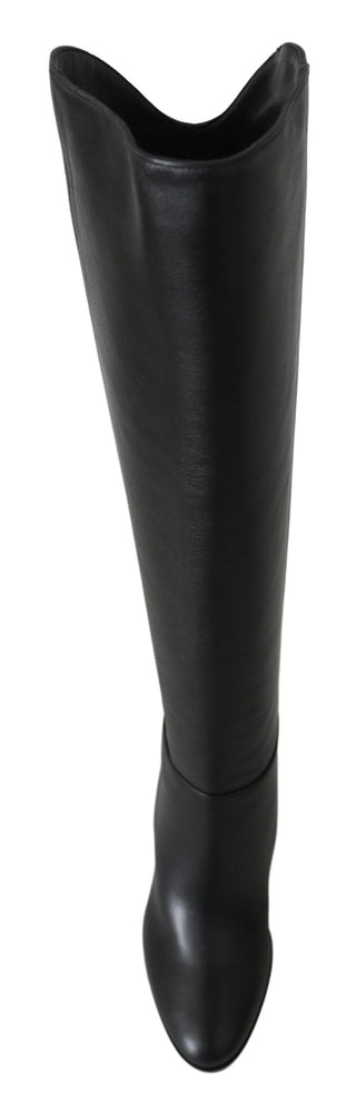 Elegant Black Calf Leather Heeled Boots - Luxury for You