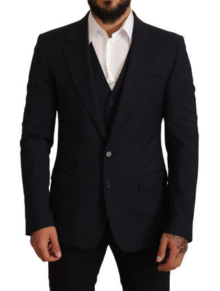 Elegant Dark Blue Wool Blend Martini Suit - Luxury for You