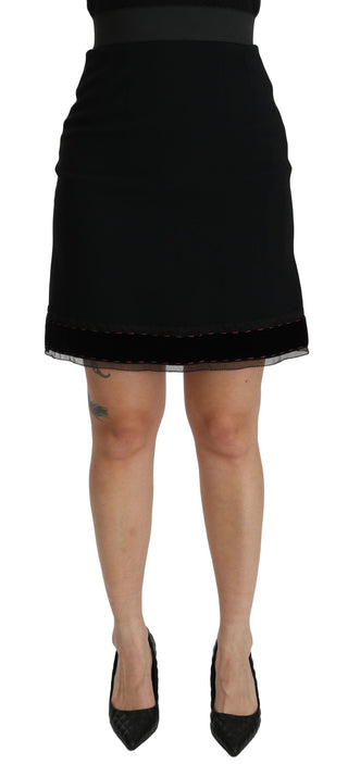 Elegant High-waist Black Skirt - Luxury for You