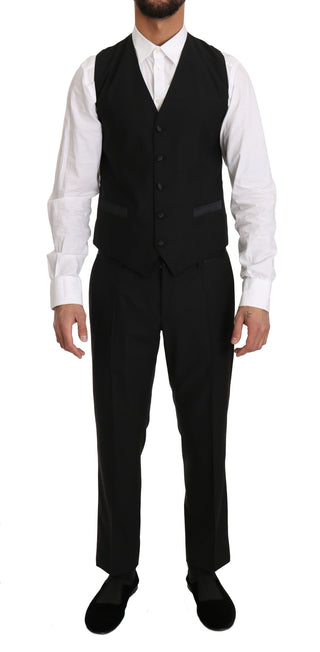 Sleek Black Slim Fit Formal Vest - Luxury for You