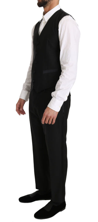 Sleek Black Slim Fit Formal Vest - Luxury for You