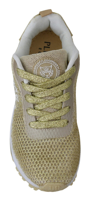 Exquisite Gold Polyester Sport Sneakers - Luxury for You