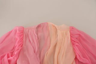 Silk V-neckline Wrap Blouse In Pink