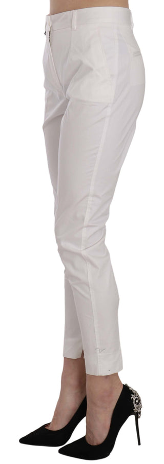 Elegant White Cotton Blend Trousers - Luxury for You