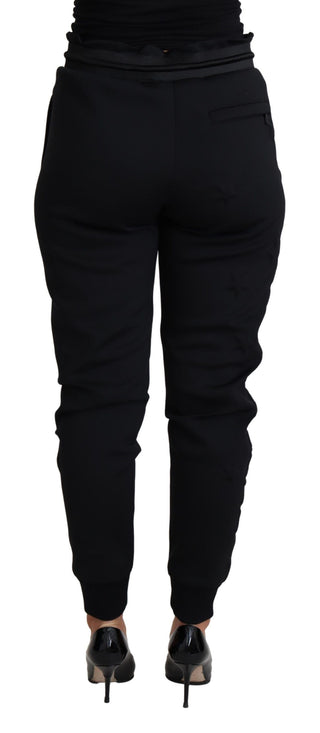 Elegant Black Jogger Trousers With Iconic Logo - Luxury for You