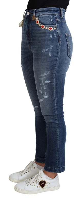 Embellished High Waist Skinny Denim Jeans - Luxury for You