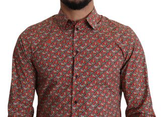 Elegant Red Martini Fit Cotton Shirt - Luxury for You