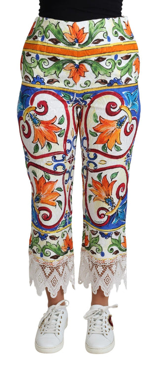 Majolica High Waist Cropped Trousers - Luxury for You