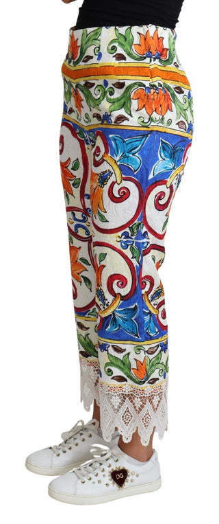 Majolica High Waist Cropped Trousers - Luxury for You