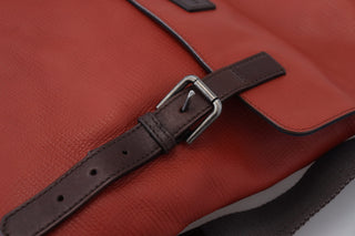 Elegant Calfskin Leather Backpack In Orange