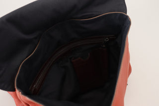 Elegant Calfskin Leather Backpack In Orange