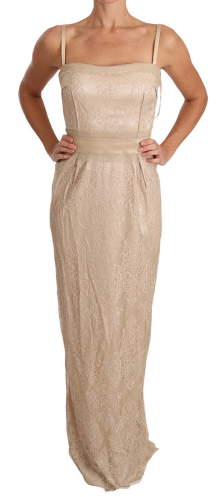 Elegant Beige Sheath Floor-length Dress - Luxury for You