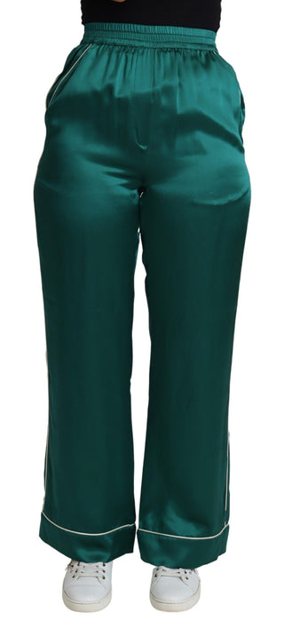 Exquisite Silk Pajama Trousers In Lush Green - Luxury for You