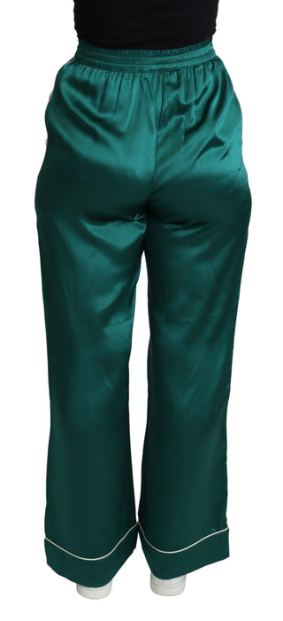 Exquisite Silk Pajama Trousers In Lush Green - Luxury for You