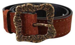 Elegant Suede Leather Belt With Gold Studs - Luxury for You