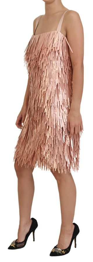 Elegant Pink A-line Tinsel Dress