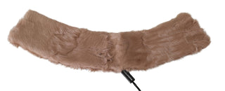 Elegant Beige Lambskin Fur Scarf