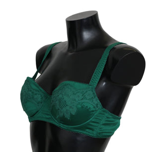 Enchanting Green Floral Lace Silk Bra - Luxury for You