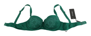 Enchanting Green Floral Lace Silk Bra - Luxury for You