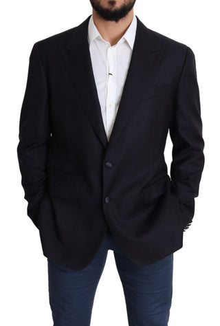 Elegant Black Virgin Wool Men's Blazer - Luxury for You