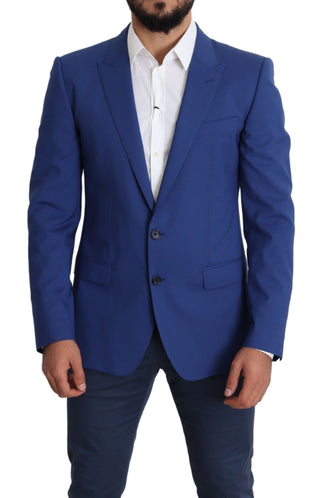 Exquisite Blue Wool Martini Blazer Jacket - Luxury for You