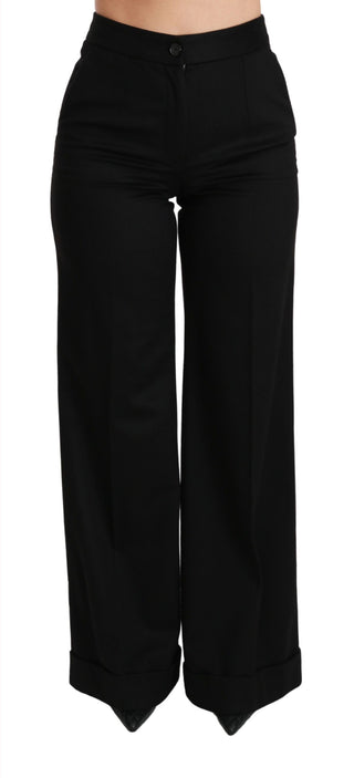 Elegant High Waist Flared Cashmere Pants - Luxury for You