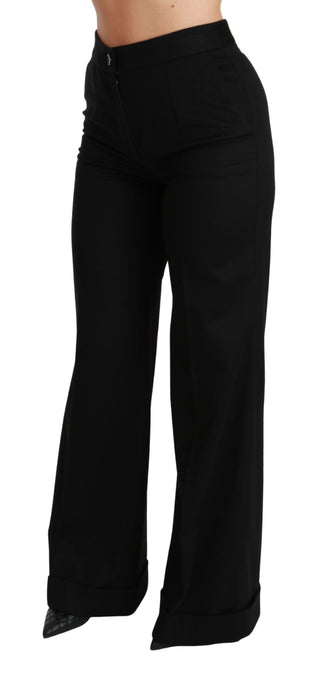 Elegant High Waist Flared Cashmere Pants - Luxury for You