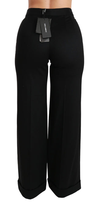 Elegant High Waist Flared Cashmere Pants - Luxury for You