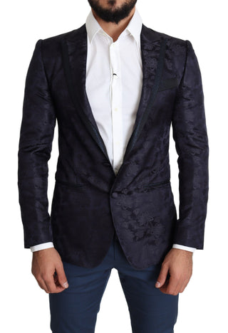 Elegant Silk Blend Martini Blazer In Blue - Luxury for You