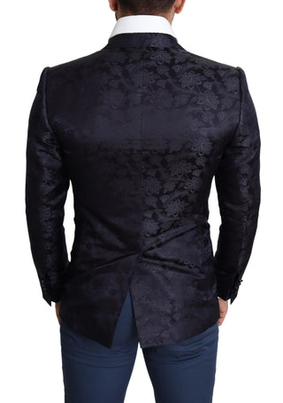 Elegant Silk Blend Martini Blazer In Blue - Luxury for You