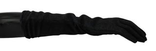 Elegant Mid-length Wool Gloves In Black - Luxury for You