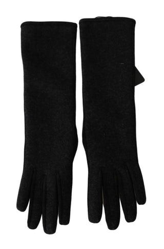 Elegant Mid-length Wool Gloves In Black - Luxury for You