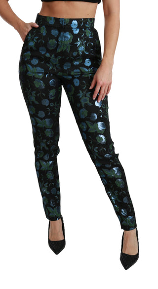 Floral High Waist Skinny Trousers - Luxury for You