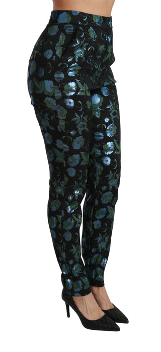 Floral High Waist Skinny Trousers - Luxury for You