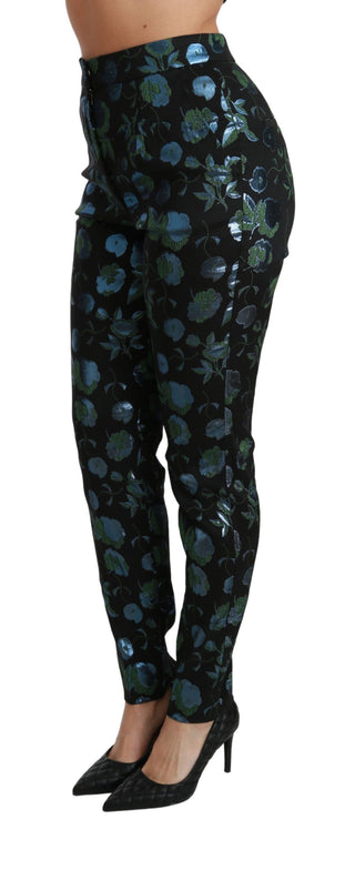 Floral High Waist Skinny Trousers - Luxury for You