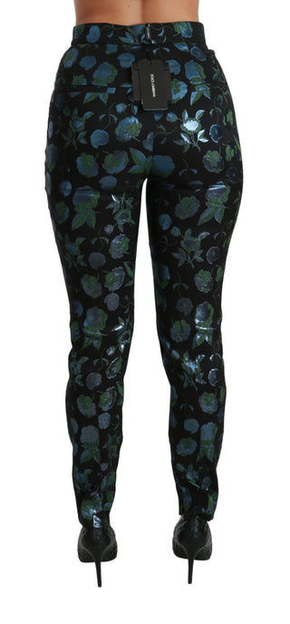 Floral High Waist Skinny Trousers - Luxury for You