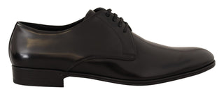 Elegant Black Leather Derby Shoes - Luxury for You