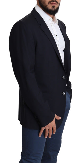 Exquisite Black Wool Stretch Martini Blazer - Luxury for You