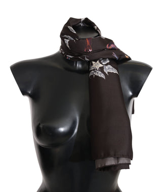 Elegant Silk Scarf Wrap In Luxe Brown