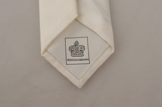 Elegant White Silk Men's Tie