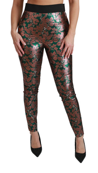 Elegant Bronze Leaf Metallic Trousers - Luxury for You