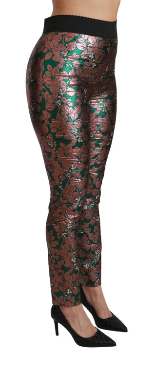 Elegant Bronze Leaf Metallic Trousers - Luxury for You