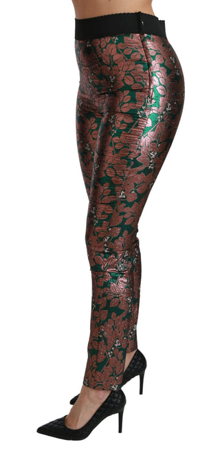 Elegant Bronze Leaf Metallic Trousers - Luxury for You