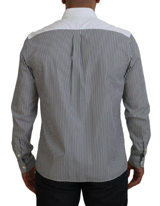 Classic Black And White Striped Button-down Shirt