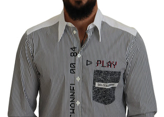 Classic Black And White Striped Button-down Shirt