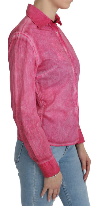 Chic Pink Cotton Polo Blouse By Ermanno Scervino - Luxury for You